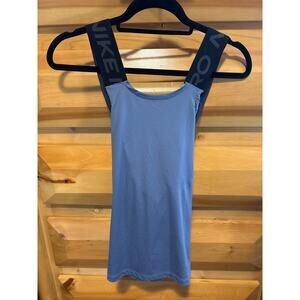 Nike Pro Dry Fit Tank Top Cross Back Strap - blue women's Small